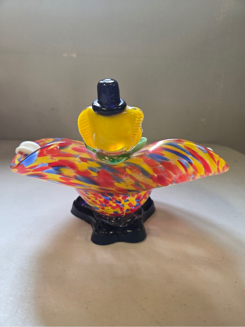 Murano art-glass hand-blown graffiti glass clown bowl made in Italy - Picture 5 of 11